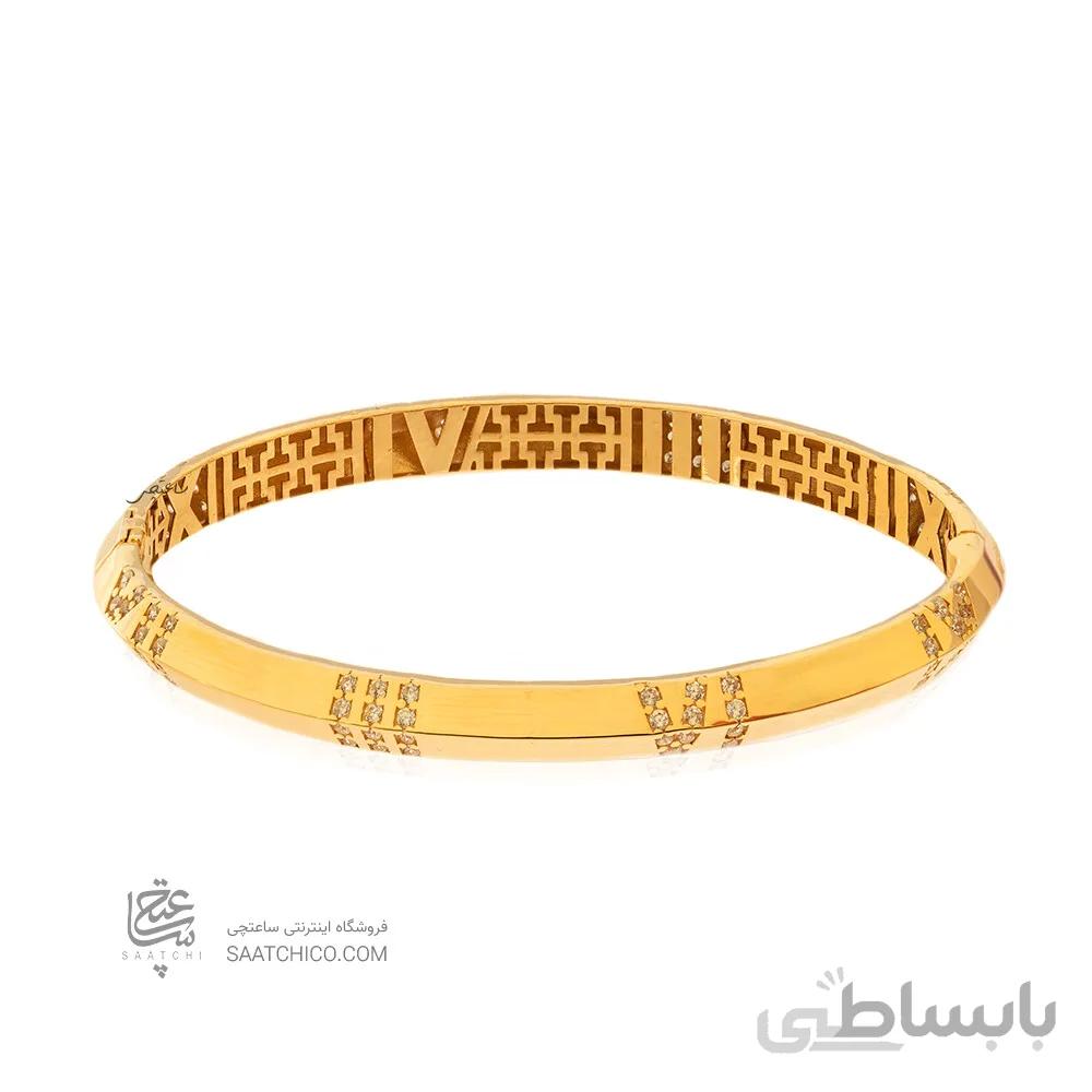 دستبند النگویی طلا طرح اطلس تیفانی (پهن) کد CB470