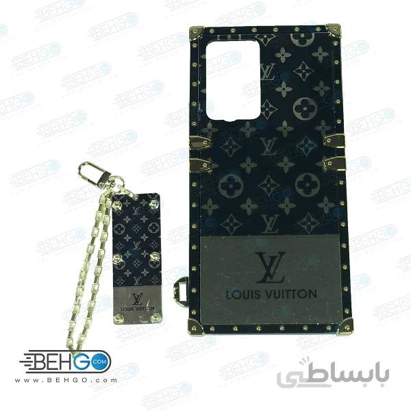 کاور لویی ویتون مدل صندوقی قاب گوشی سامسونگ Note 20 Ultra به همراه بند آویز ا Luxury Louis Vuitton Cover Case for Samsung Galaxy Samsung Galaxy Note 20 Ultra