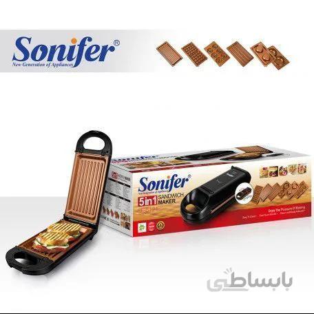 وافل ساز پنج کاره سونیفر sonifer sandwich maker 5 in 1 دونات ساندویچ گریل مدلSF-6121