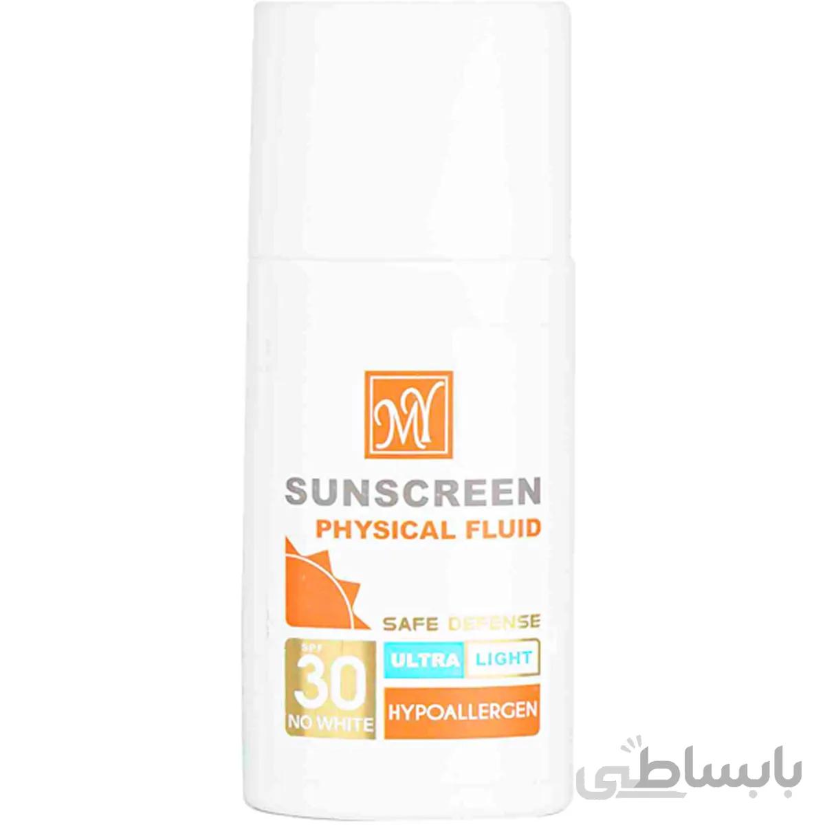 فلوئید ضد آفتاب فیزیکال SPF30 مای 50 میلی گرم