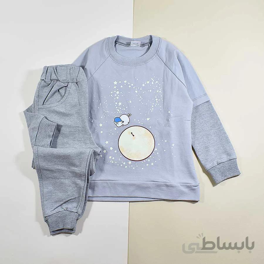 بلوز و شلوار بچه گانه پسرانه طرح ماه کد 2273