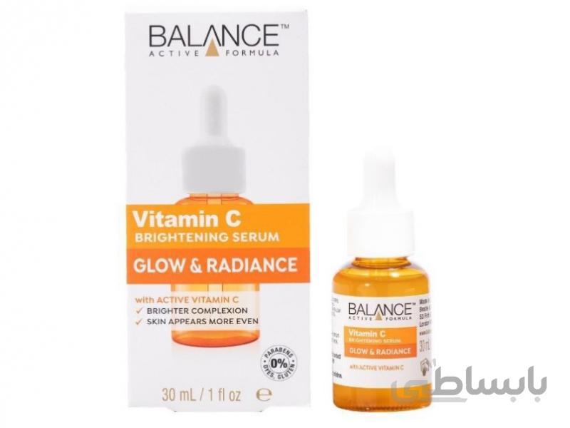 سرم بالانس اکتیو فرمولا درخشان کننده و روشن کننده ویتامین C ا vitamin C brightening serum glow & radiance BALANCE active formula