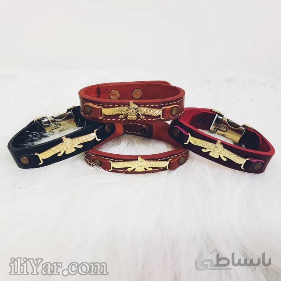 دستبند چرم طرح فروهر شیک ا Farvahar Leather Bracelet