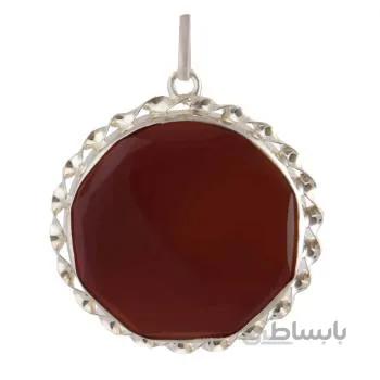 اویز گردنبند نقره زنانه مدل عقیق سرخ کد PK_099