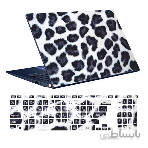 اسکین لپ تاپ طرح Leopard کد ۰۲ به همراه استیکر کیبورد
