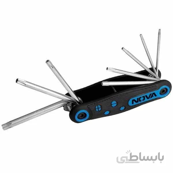 مجموعه 8 عددی آچار ستاره ای تاشو نووا مدل NTK 1140 ا Nova NTK 1140 Folded Torx Wrench Set 8 PCS