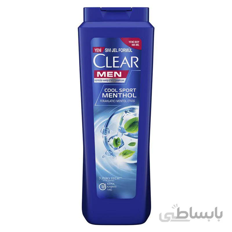شامپو ضد شوره مردانه کلیر مدل Cool Sport Menthol حاوی عصاره منتول حجم 485 میلی
