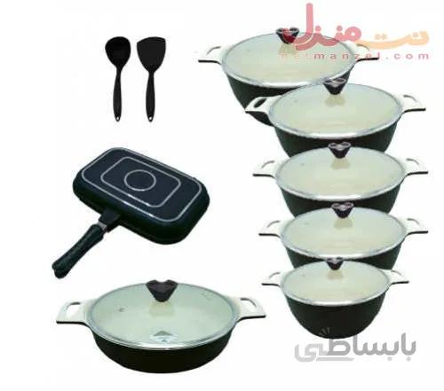 سرویس قابلمه گرانیتی هوم کینگ مشکی شانزده پارچه