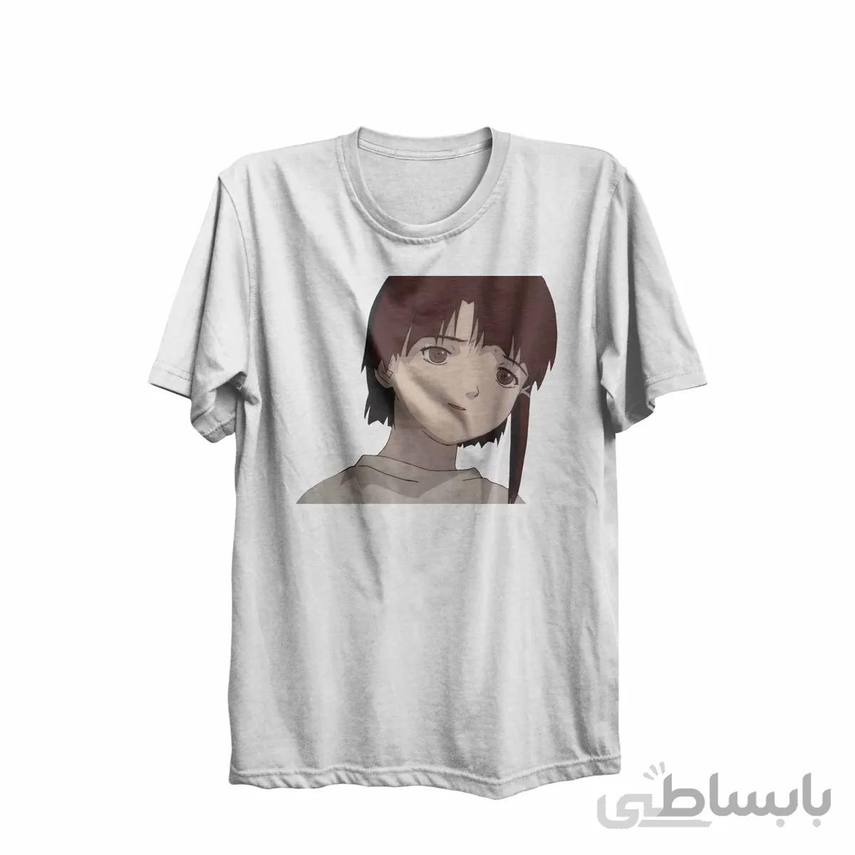 تیشرت یقه گرد سفید طرح انیمه تجربیات سریالی لین Serial Experiments Lain کد KCT10462 کد 285031