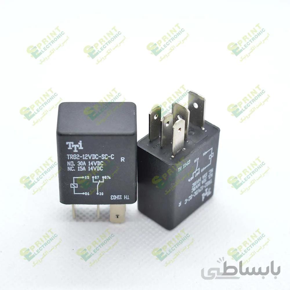 رله 12 ولت ماشینی فیش خور 5 پایه 30 آمپر TTI TR82-12VDC-SC-C