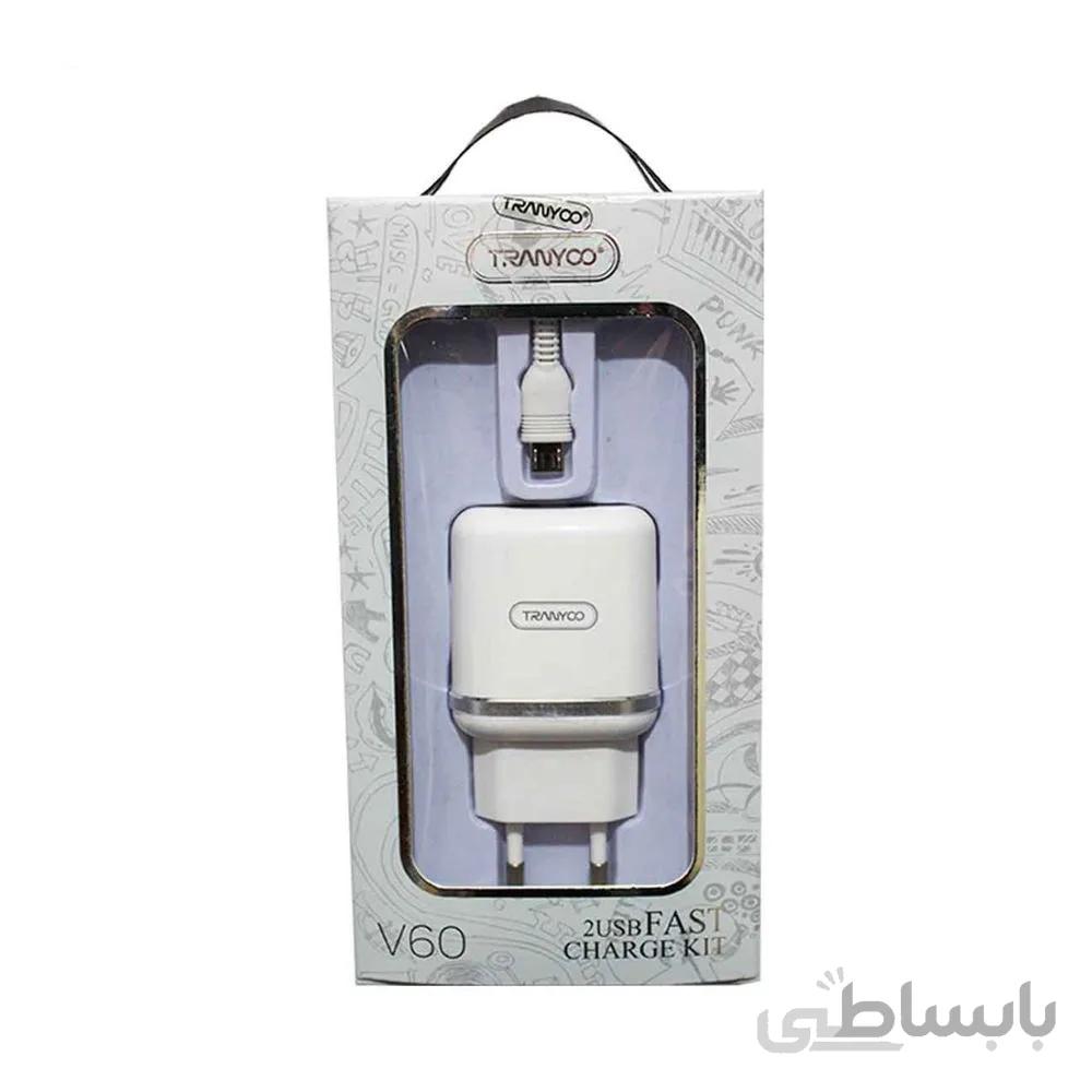 شارژر دیواری ترانیو مدل V60 به همراه کابل تبدیل microUSB