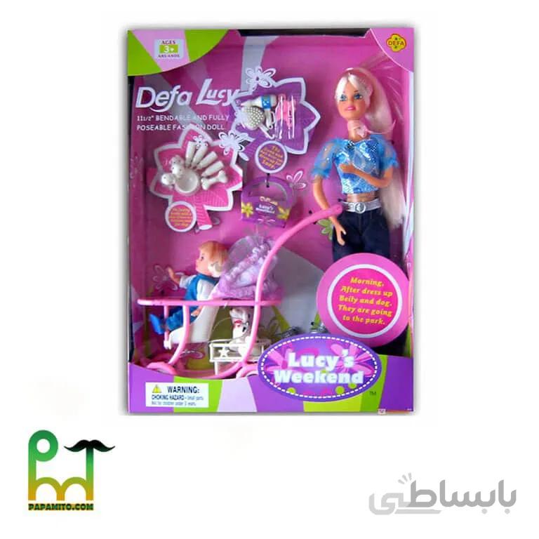 عروسک باربی دفا با کالسکه و نوزاد کد 20958