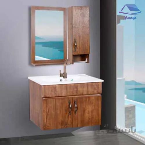 روشویی کابینتی صدف مدل فلورا چوب