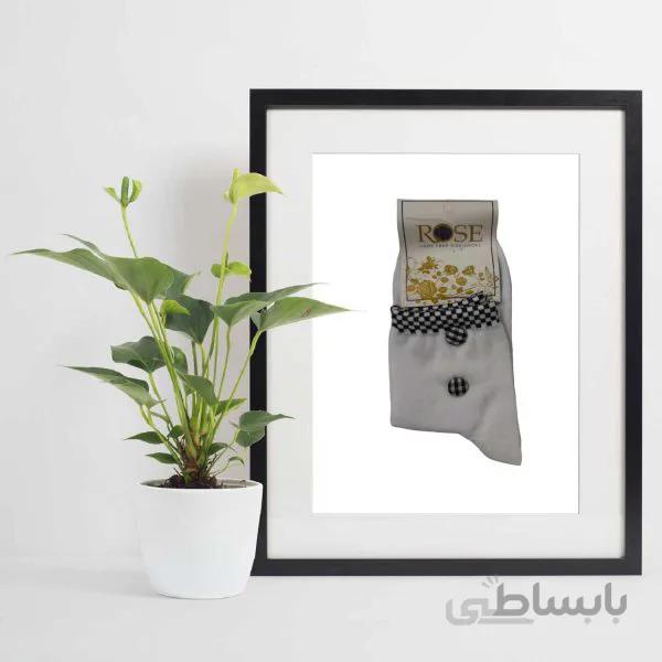 جوراب دخترانه و زنانه نیم ساق مدل دکمه ای Rose