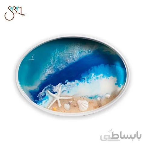 سینی رزینی طرح دریا با صدف طبیعی مدل 1812