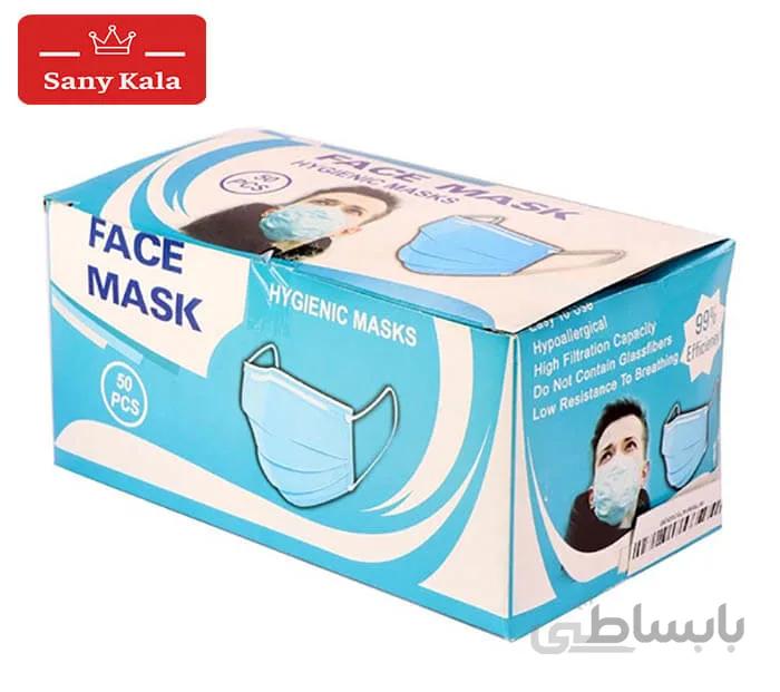 ماسک تنفسی سه لایه بسته 50 عددی ا 3ply Construction Face Mask 50 Pcs