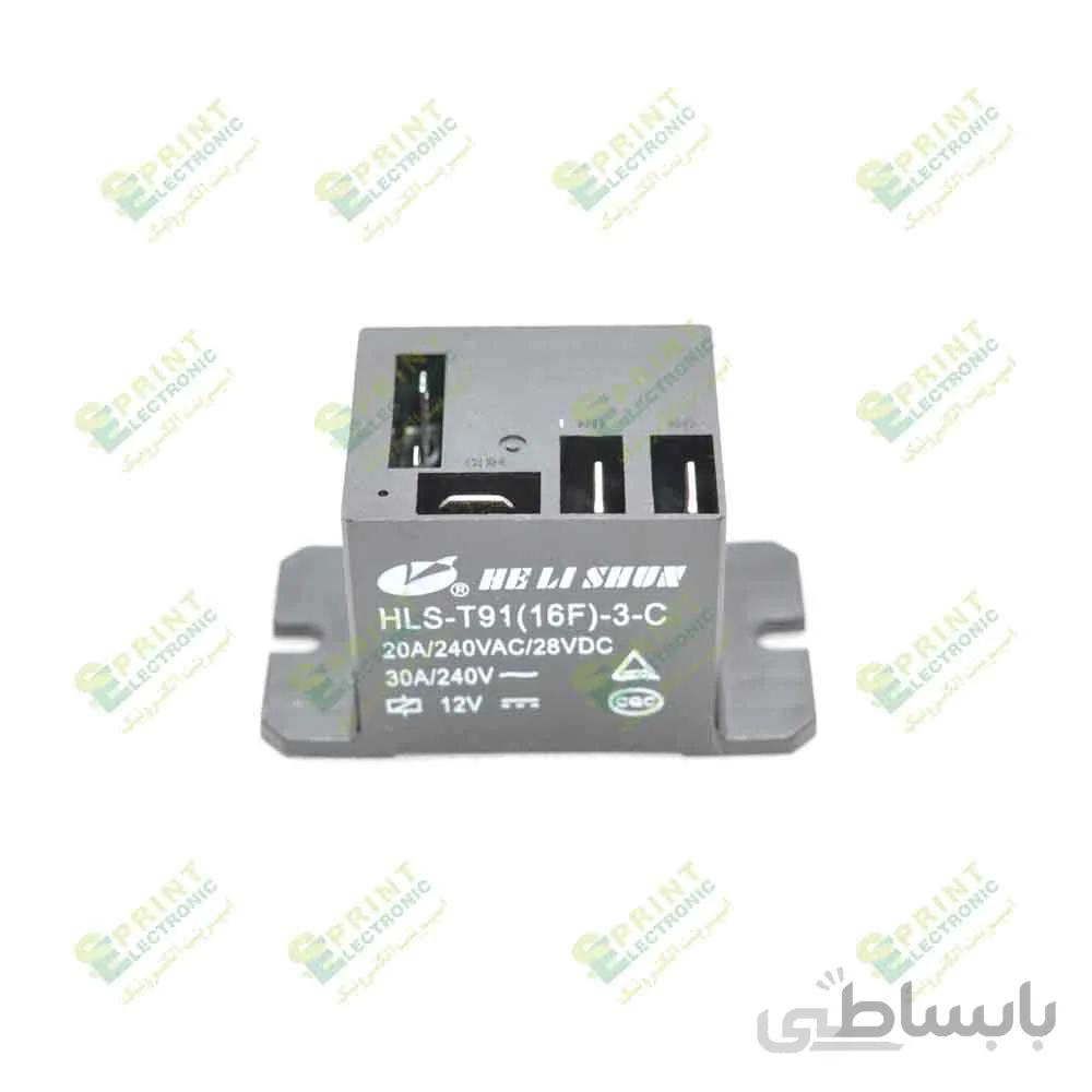 رله 12 ولت کولری جا پیچ دار 30 آمپر HLS-T91-3-12