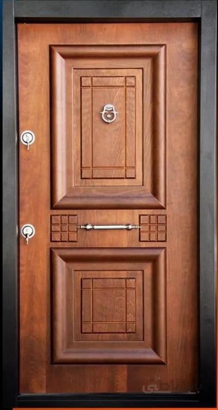 درب ضد سرقت آبنوس روکش راش - 110*210 / چپ بازشو