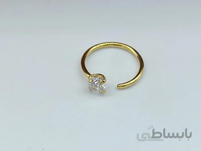 پیرسینگ بینی حلقه ای نگین دار طلایی