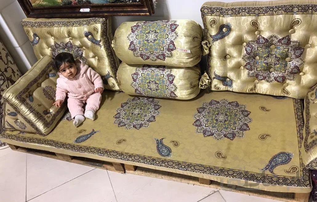 ست پشتی ترمه طرح قاجاری