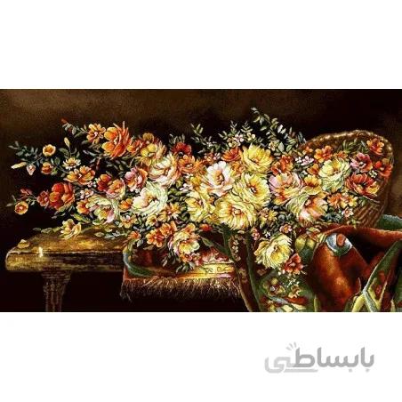 نخ و نقشه تابلو فرش گل کد 95