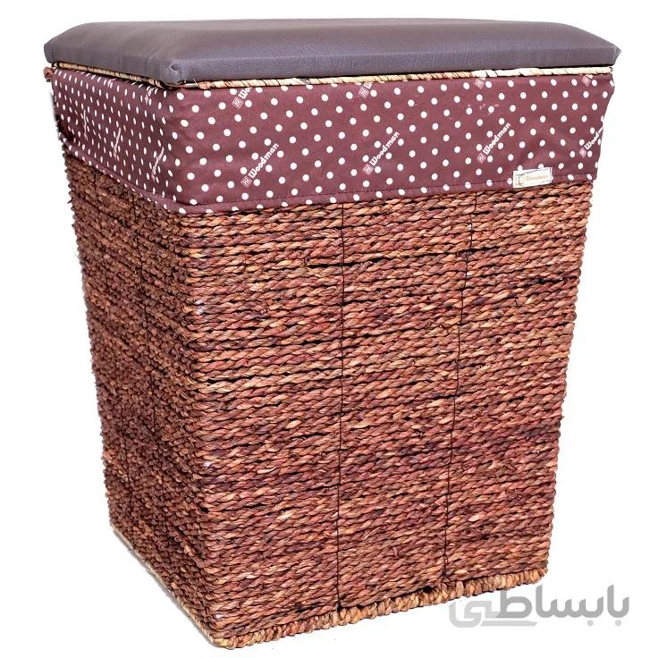 سبد لباس مربعی نشیمن وودمن woodman ا woodman وودمن