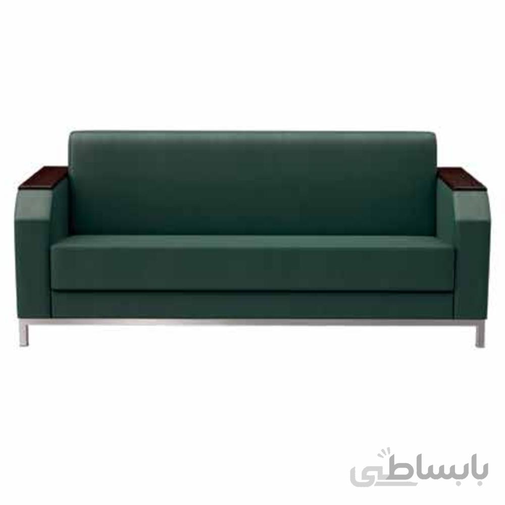 مبل سه نفره با پایه کروم دسته چوبی S920N3 شیزن