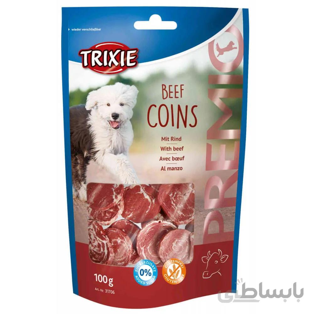تشویقی سگ تریکسی مدل Beef Coins وزن 100 گرم ا Trixie Beef Coins for Dogs 100g