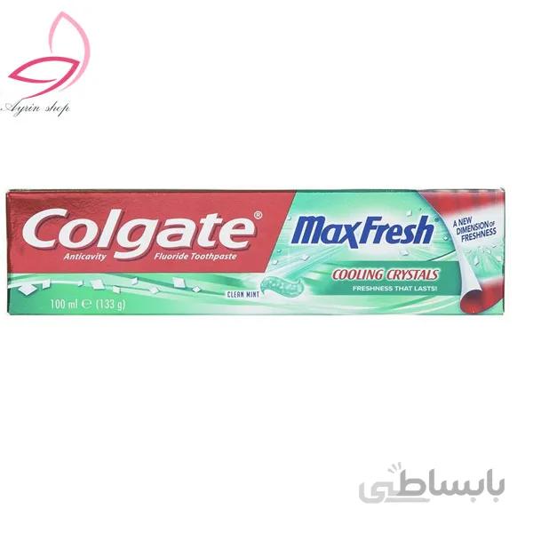 خمیر دندان کلگیت سری مکس فریش Max Fresh مدل Cooling Crystals حجم ۱۰۰ میلی لیتر