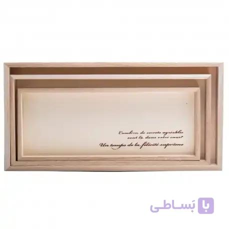 سینی چوبی مستطیل آنتیک — تصویر 1