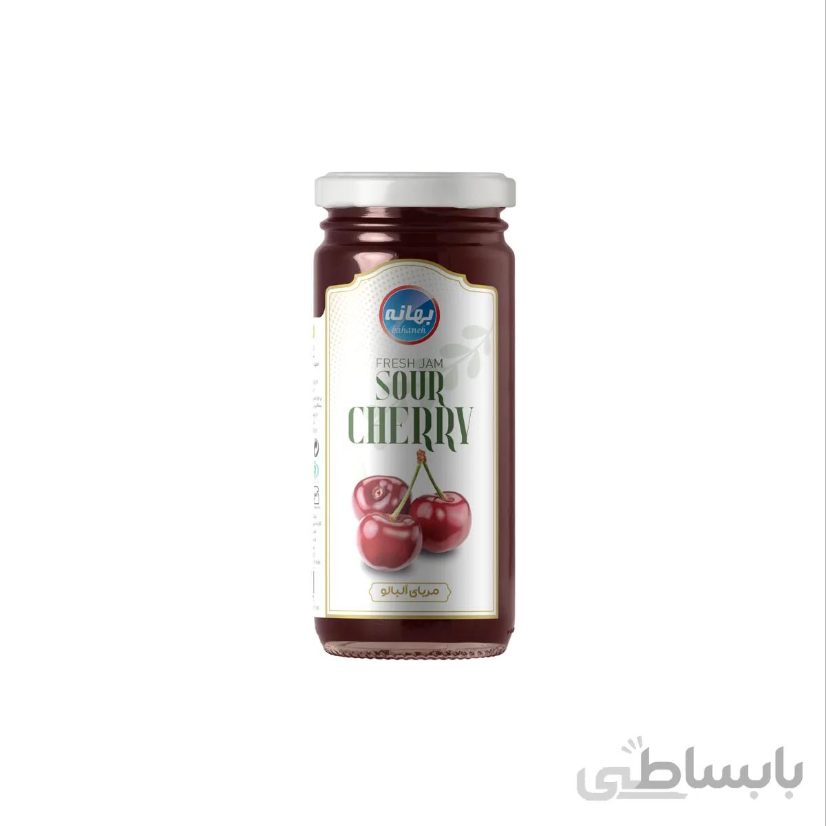 مربا آلبالو 600 گرم بهانه بسته 12 عددی
