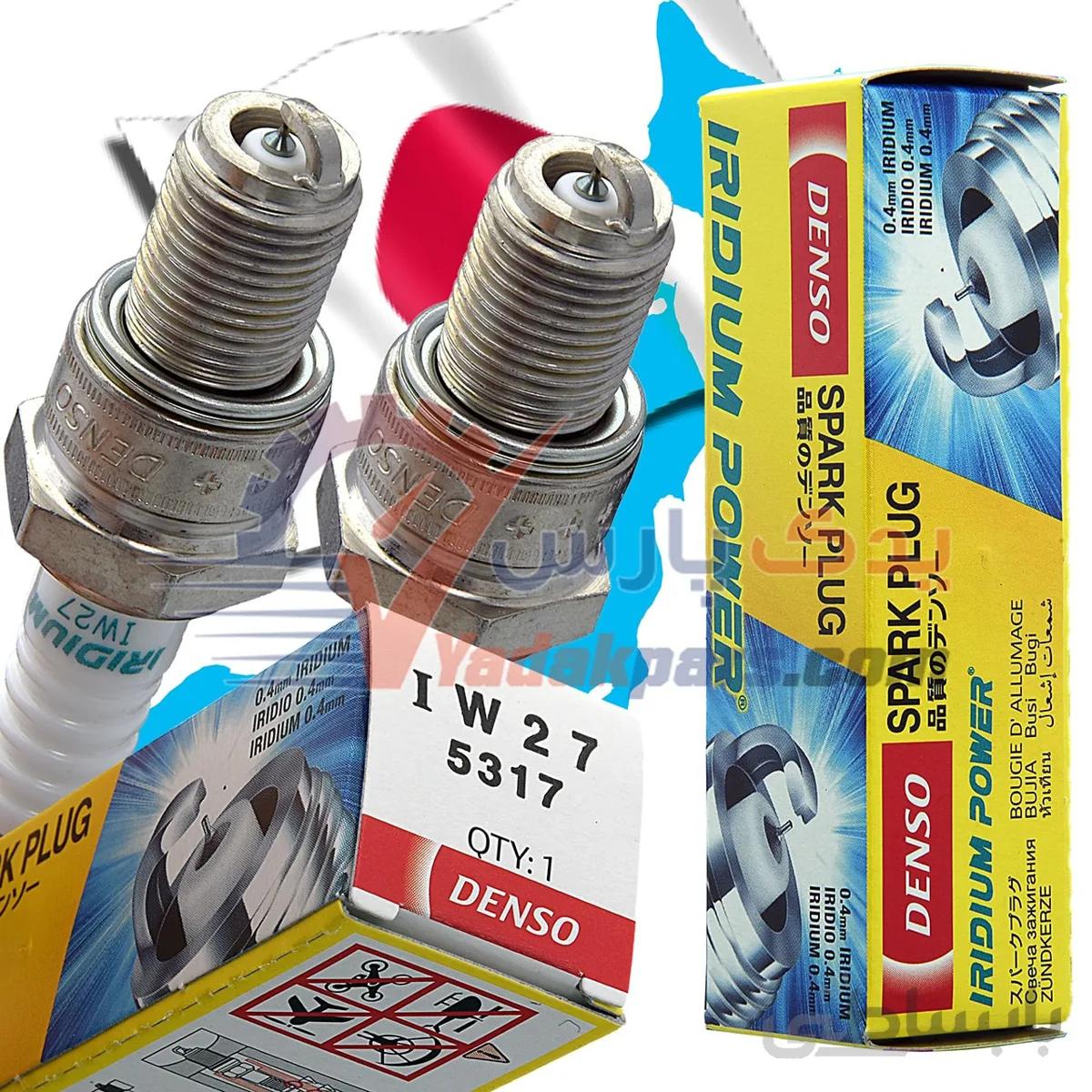 شمع ایریدیوم جکs5 برند دنسو ژاپن (بسته4عددی) ا DENSO Spark Plug IW27#4 5317 Iridium Power JAPAN