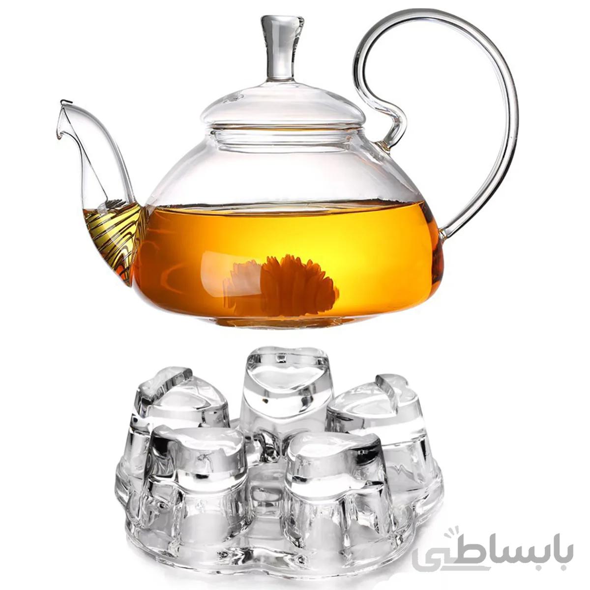 ست قوری و وارمر قلبی گنجایش 800 سی سی