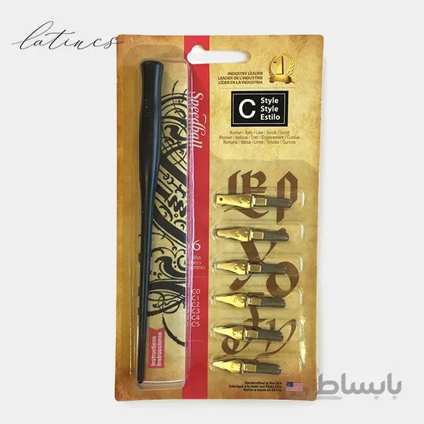 ست نوک فلزی سرتخت و دسته قلم speedball