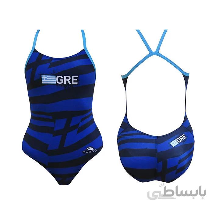 مایوی شنای زنانه توربو Greece Thin Strap ا Turbo women swimsuit Greece