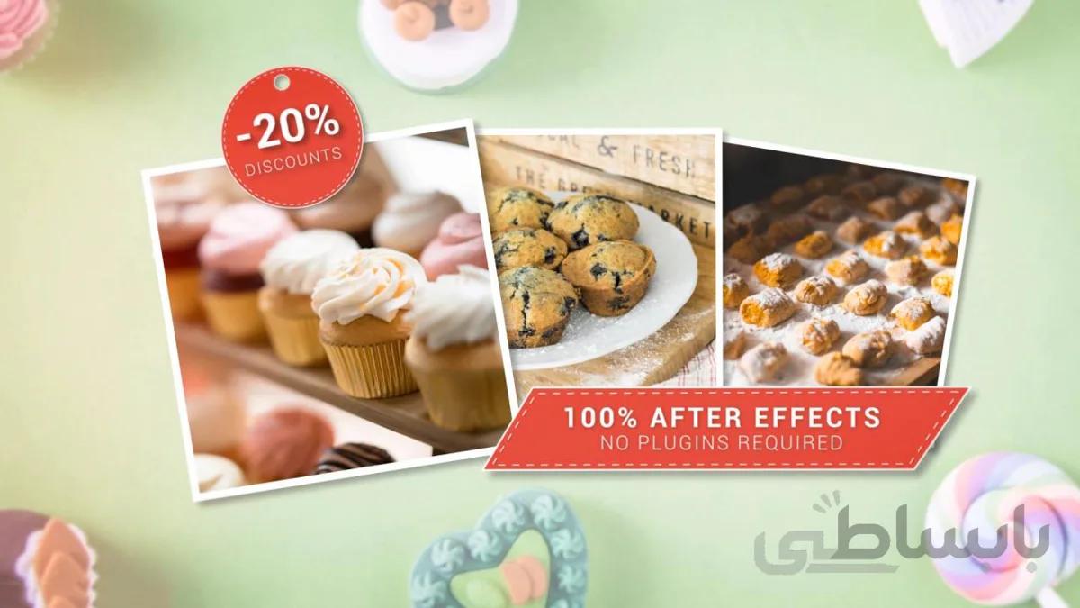 پروژه آماده افترافکت : تیزر تبلیغاتی شیرینی فروشی Bakery Slideshow 157635