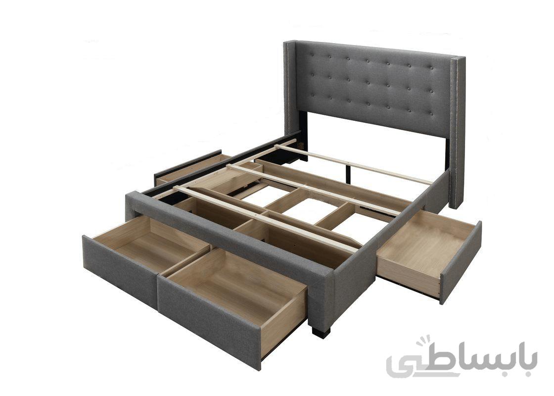 باکس هتلی کشودار و پارچه ای نابی تک