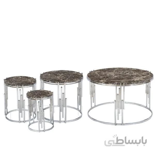 جلو مبلی و عسلی استیل گرد مدل پالینو