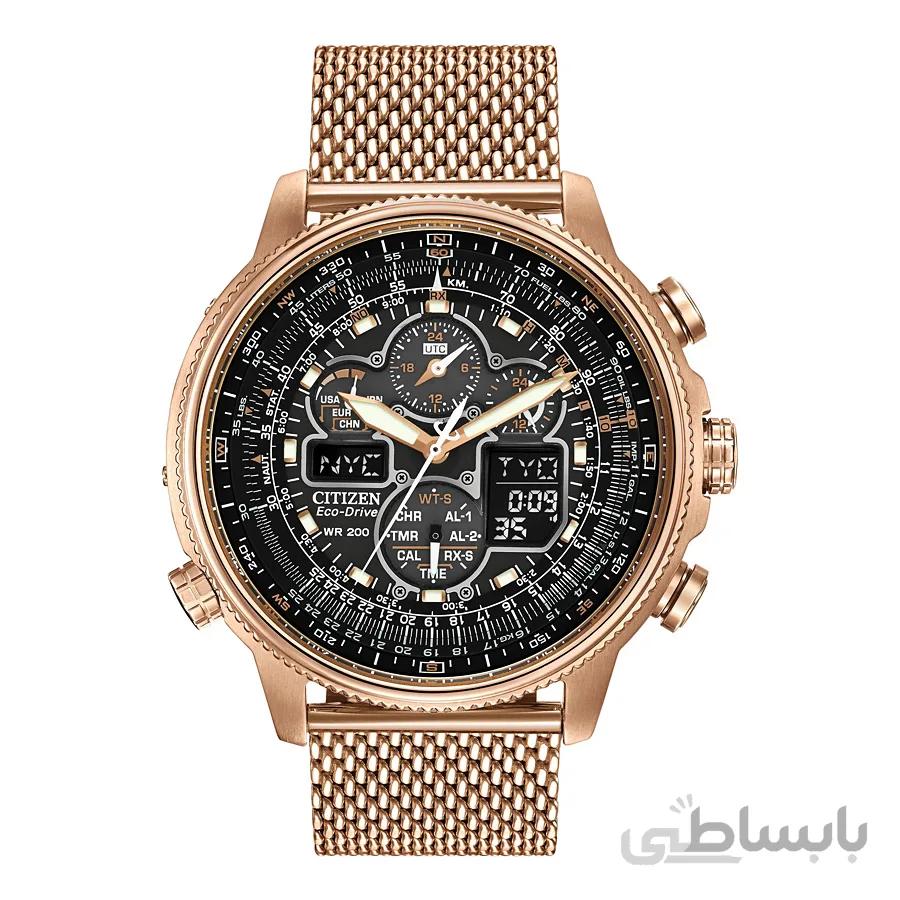 Citizen Eco-Drive مردان ساعت JY8033-51E Navihawk A-T رز طلایی ا Citizen Eco-Drive Men's JY8033-51E Navihawk A-T Rose Gold Watch