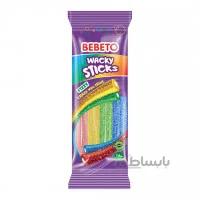 پاستیل شکری لوله ای رنگین کمان ترش ببتو Bebeto Mix Fruit
