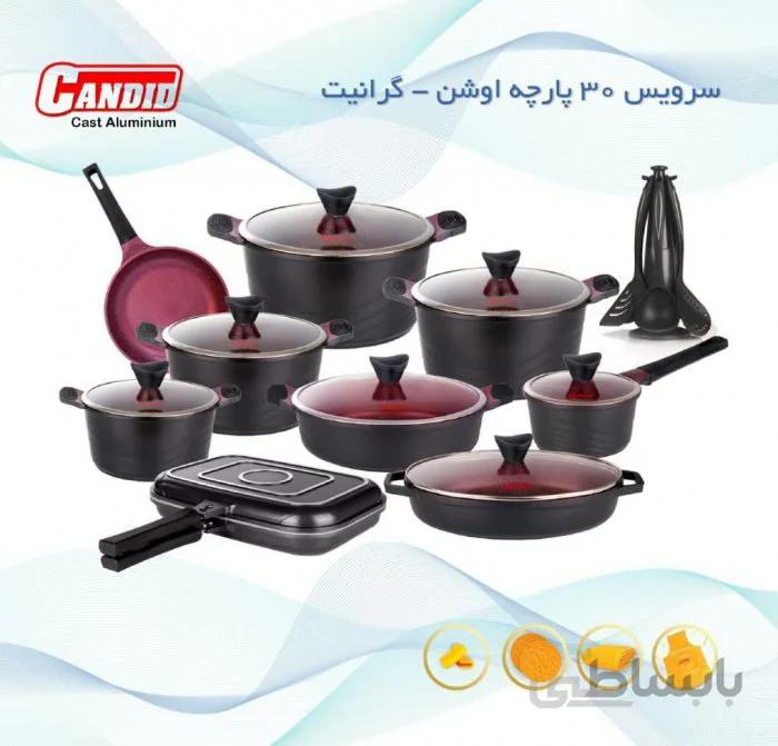 سرویس قابلمه 30 پارچه گرانیتی مشکی