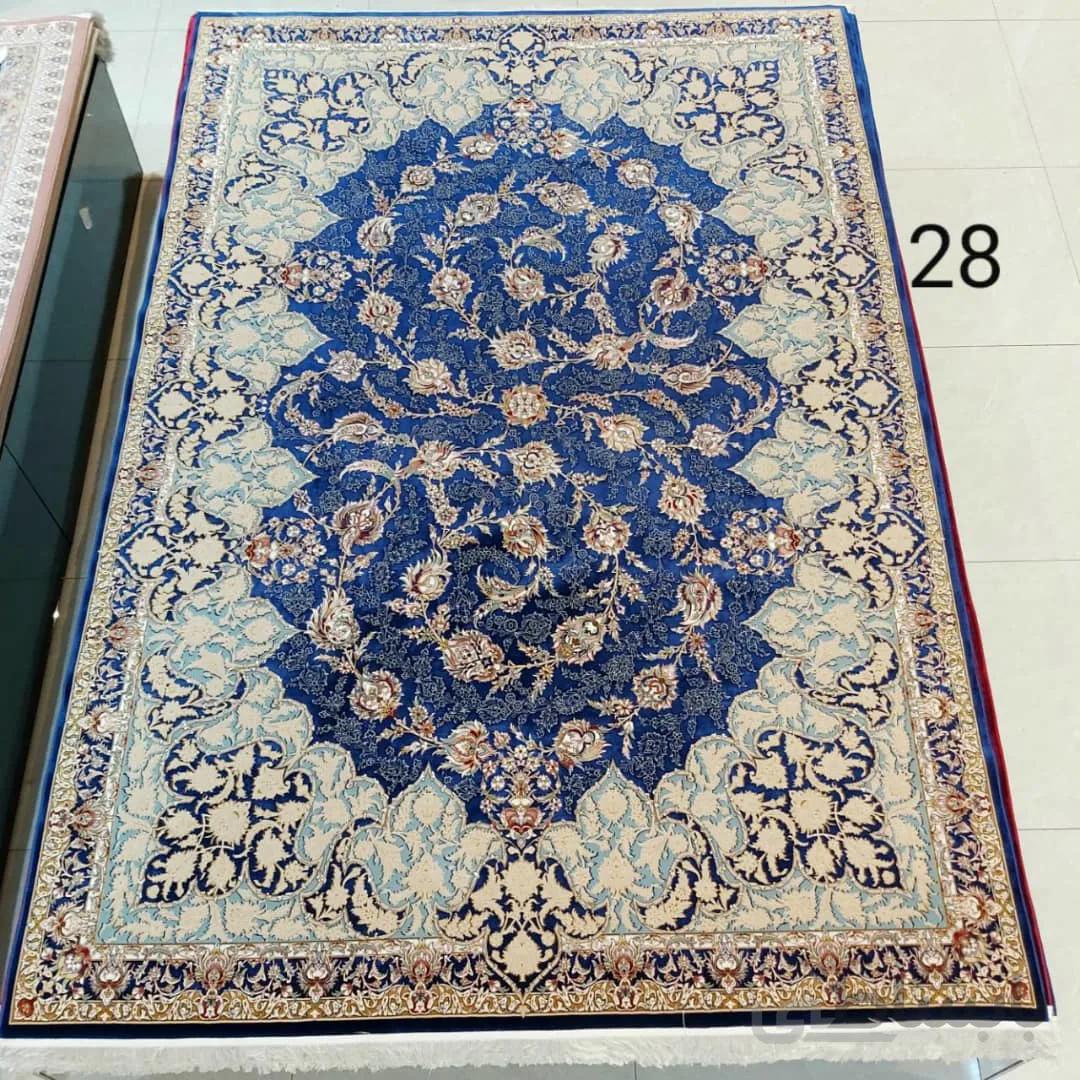 فرش ۱۲۵۰ شانه مشهد اردهال طرح نوستالژی زمینه سرمه ای کد ۲۸ ا MashhadArdehal