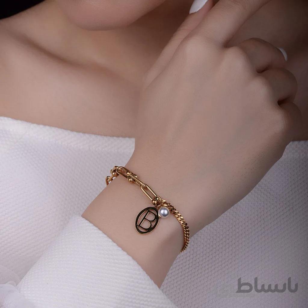 دستبند استیل زنجیری زنانه طرح B