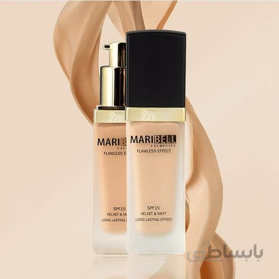کرم پودر پمپی مری بل 30 میل MARIBELL FOUNDATION CREAM FLAWLESS EFFECT