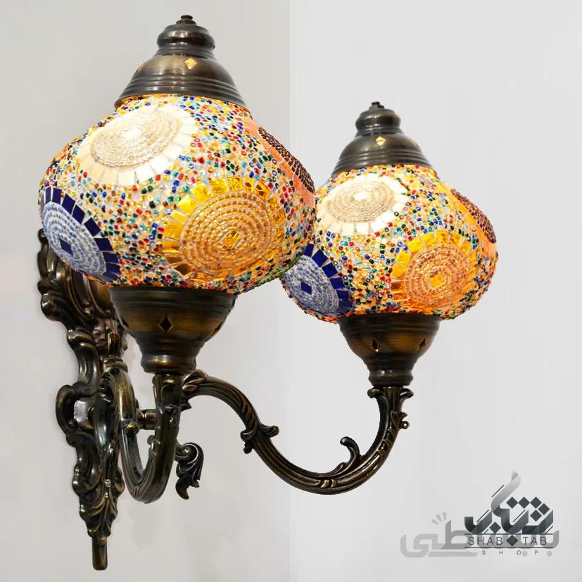 لوستر دیواری مراکشی دو شعله کد PMPW-2