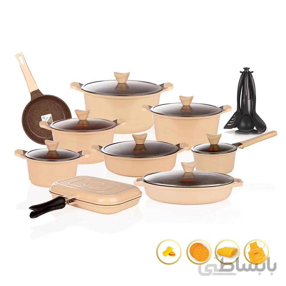 سرویس قابلمه گرانیتی ۳۰ پارچه کاندید مدل اوشن عاجی