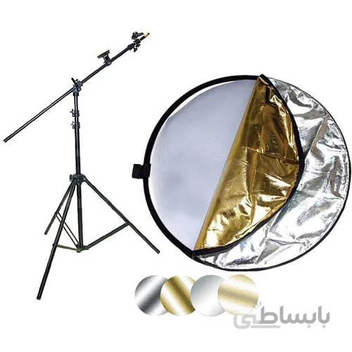کیت رفلکتور 80 سانتیمتر و هولدر رفلکتور و سه پایه نور