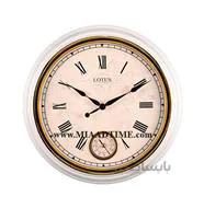 ساعت دیواری گرد فلزی لوتوس سفید مدل WILSON-M3010A