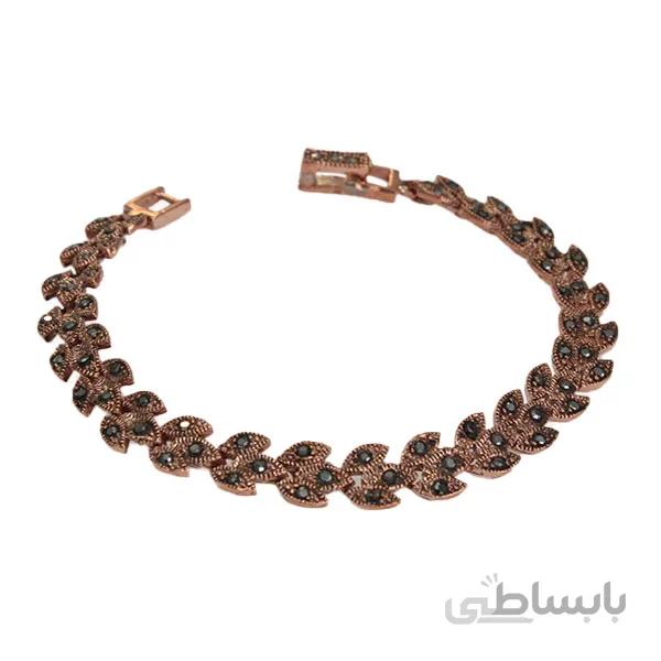 دستبند مسی جدید نگین مارگازیت اصل طرح گندمی کد jw300