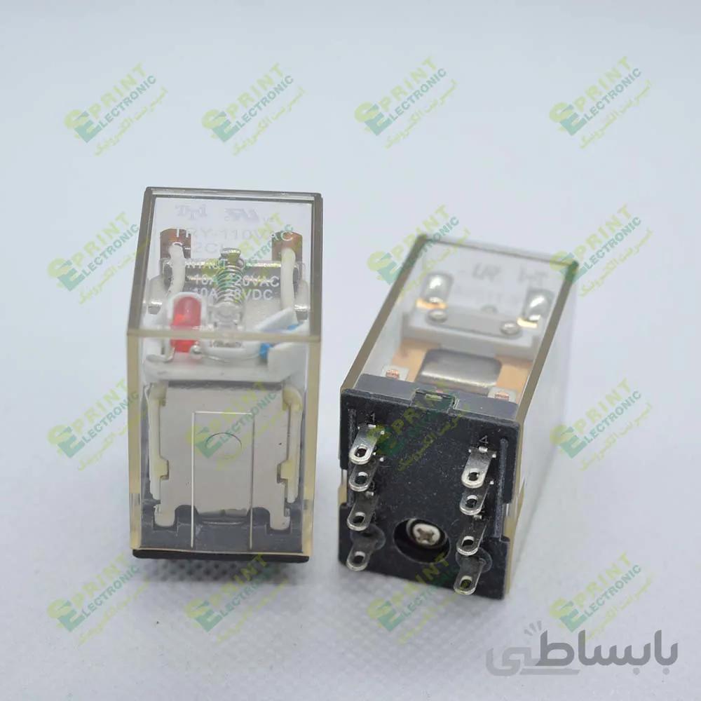 رله 110 ولت پایه راستا 8 پایه 10 آمپر TTI TRY-110VAC-S-2CL
